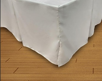 Bed Skirt - 8&quot; to 39&quot; Drop Length 1 PIECE Tailored BED SKIRT 3 Sided 100% Cotton