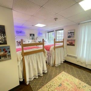 Dorm Room White BedSkirt-College Dorm BedSkirt-Long Bed Skirt Embroidery Line Gathered Poly Cotton-Twin, Twin-XL, Full, Full XL