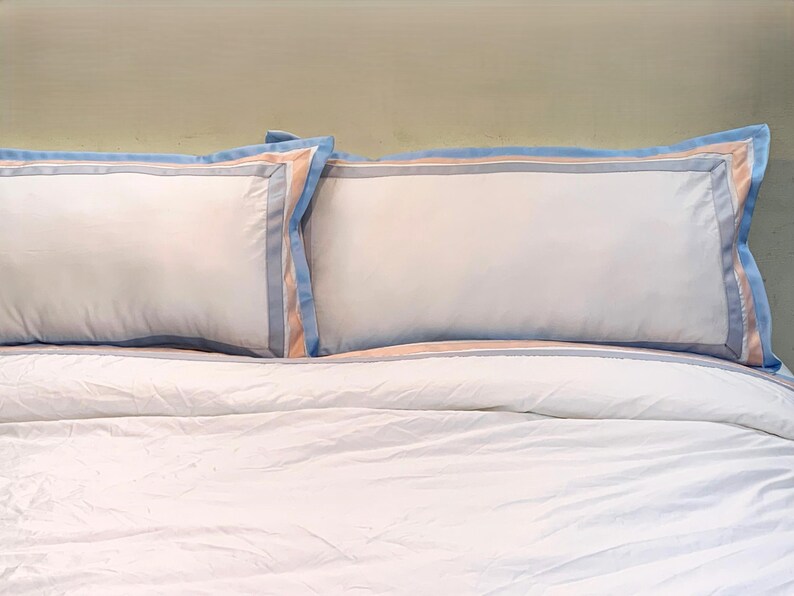 3 Line Border Frame Hotel Stitch Duvet Cover Set 100% Cotton 1 Duvet ...