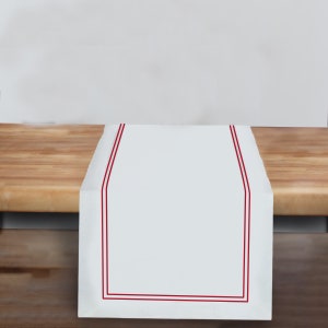 100% Cotton Polyester Sateen Solid Double Embroidery Table Runners image 2