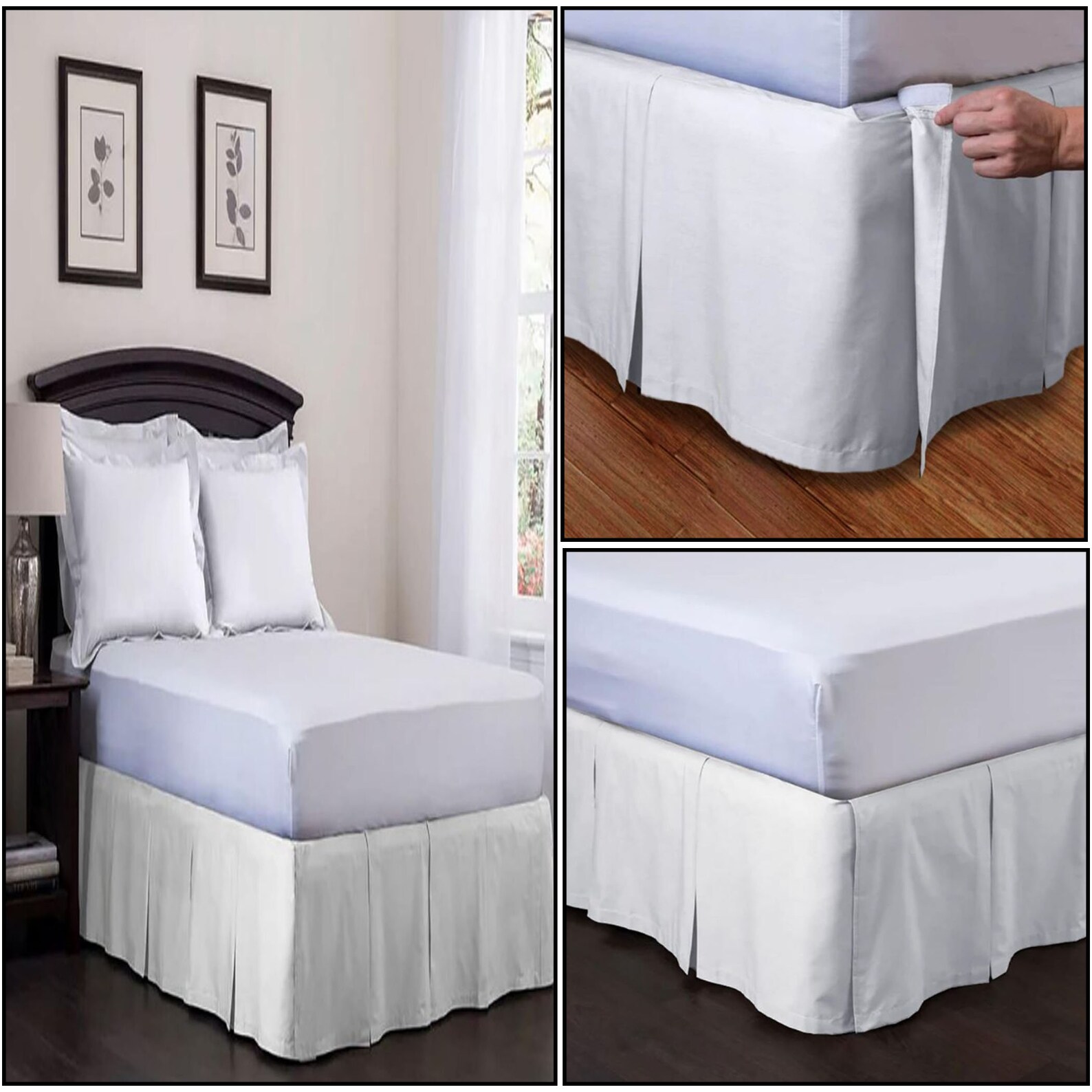 Detachable Tailored Bed Skirt 8 to 39 Drop Etsy