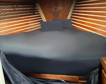 Ensemble de draps pour bateaux de plaisance 100 % coton, 400 c.c. Universel, literie pour couchette arrière/couchette en V/couchette XL-V Convient aux matelas jusqu'à 6 po. de profondeur Excellent cadeau pour les plaisanciers !