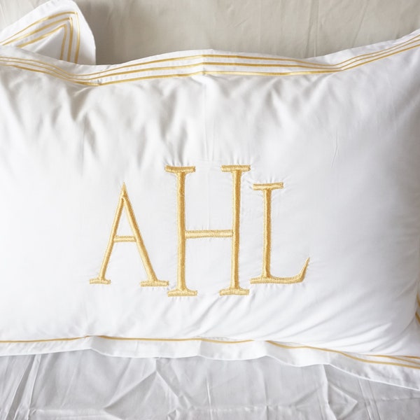 Monogram Pillow Sham Etsy