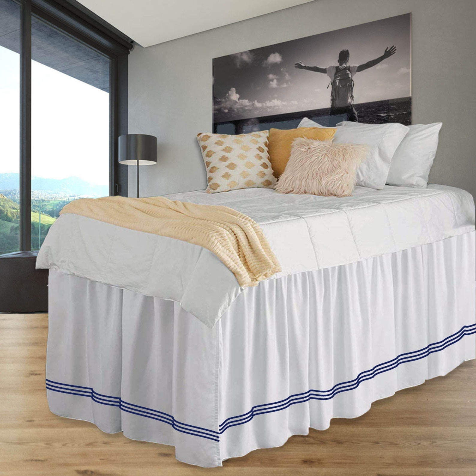 Dorm Room White BedSkirtCollege Dorm BedSkirtLong Bed Skirt Etsy