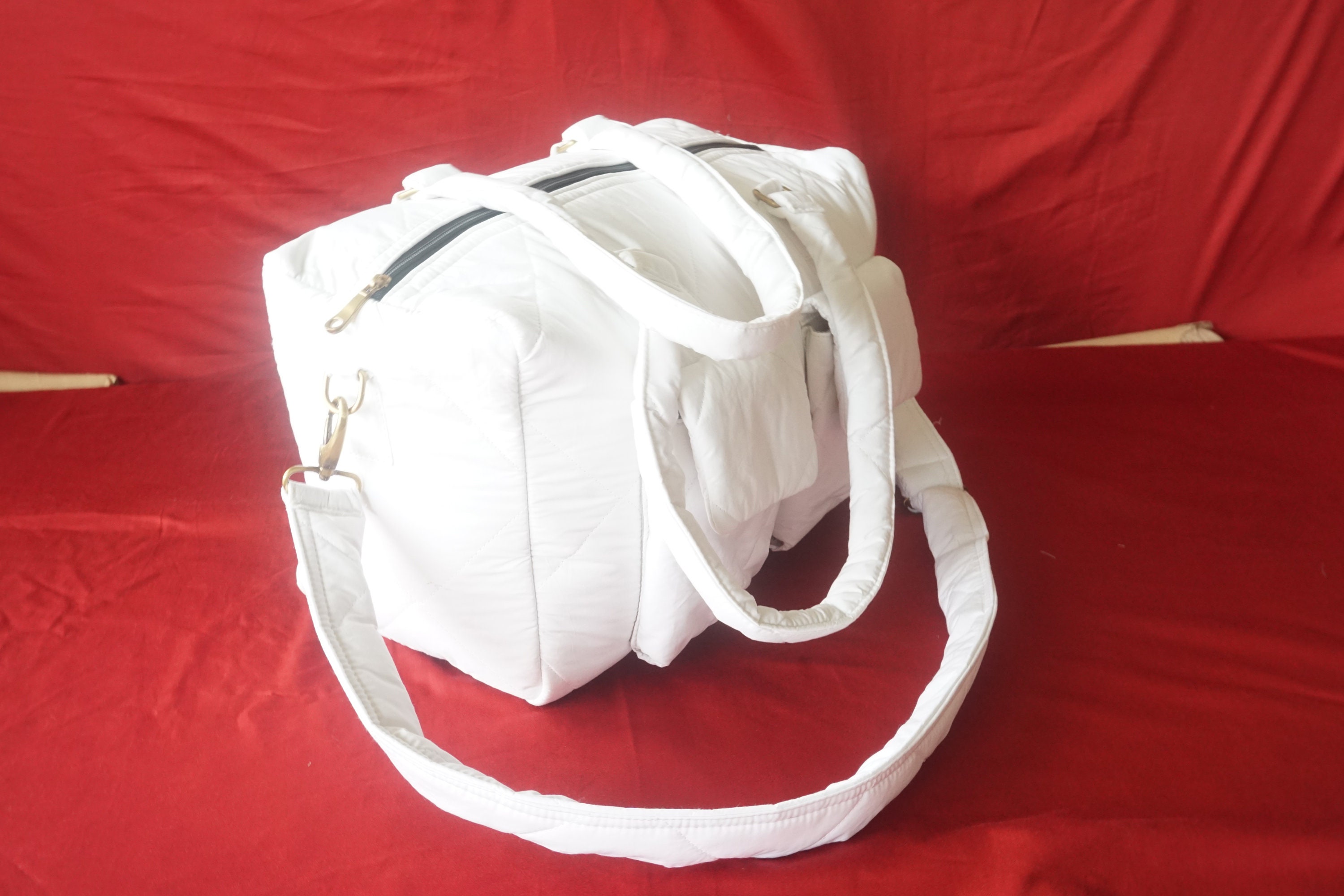 Quilted Duffel bags Traveling bags Cotton Quilted Shoulder Etsy