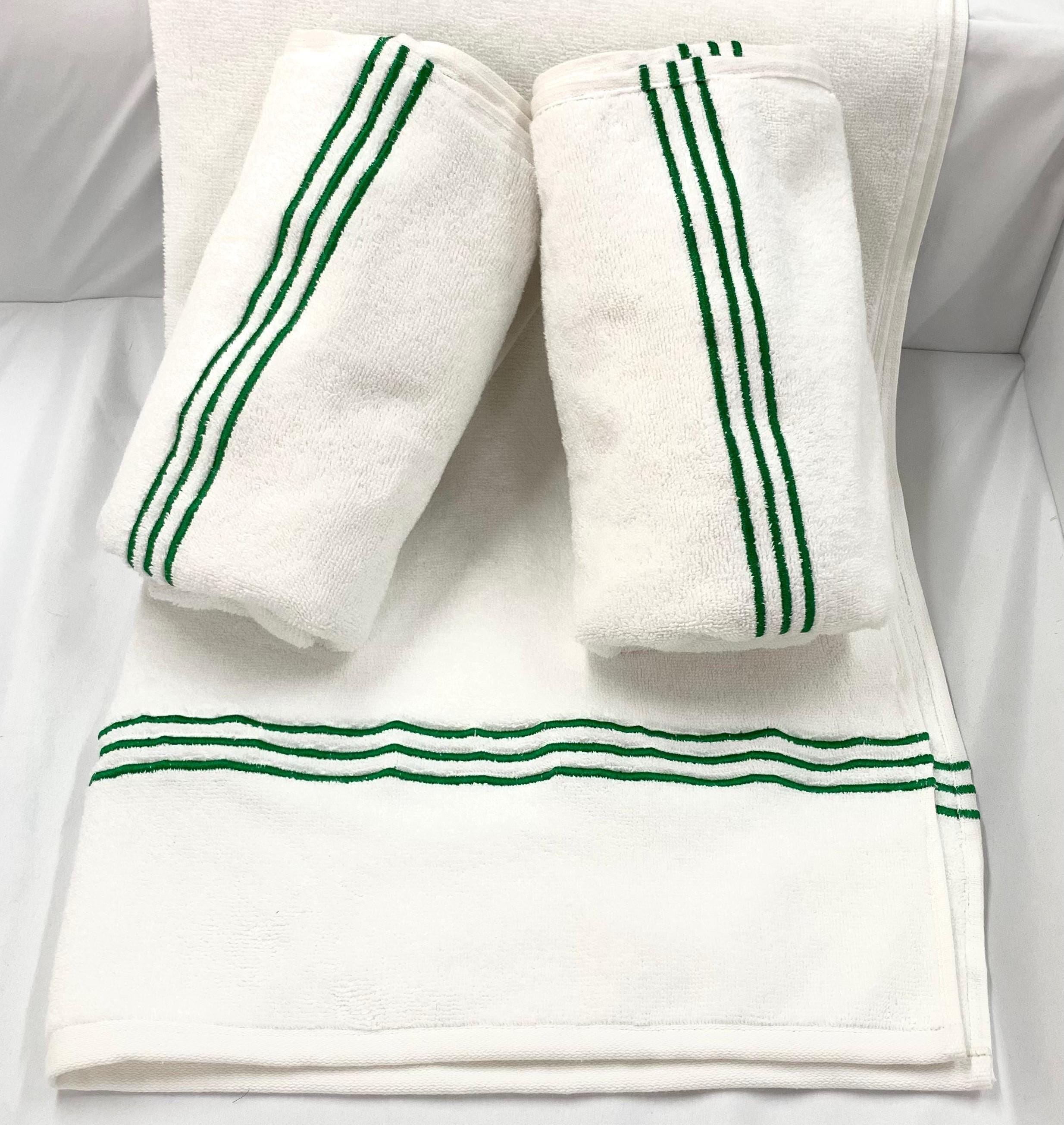 White Hotel Collection Embroidery Line Cotton Bath Towels set of 1 600 GSM Etsy