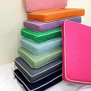 3&quot; thick - Solid Bench Cushion with Piping - Custom Indoor/Outdoor