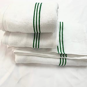 White Hotel collection embroidery line Cotton Bath Towels (Set of 1) 600 GSM