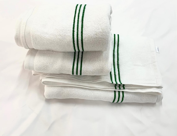 White Hotel Collection Embroidery Line Cotton Bath Towels set of 1 600 GSM Etsy Ireland