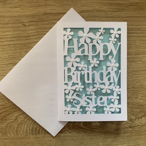 Flower Cutout Birthday Card for Sister