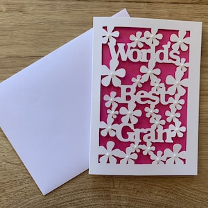 1 x World’s Best Gran Card. Birthday card, Grandparent day card, Just because card, thank you card