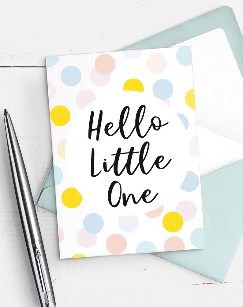 New Born Baby Card Template 5x7 Folded Edit And Print | Etsy