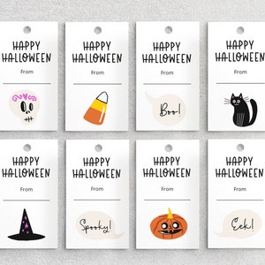 Printable Halloween Tag, Edit Download And Print At Home, Halloween Favor Tag, Printable Gift Tag, Halloween Label, Party Bag Tag, Editable