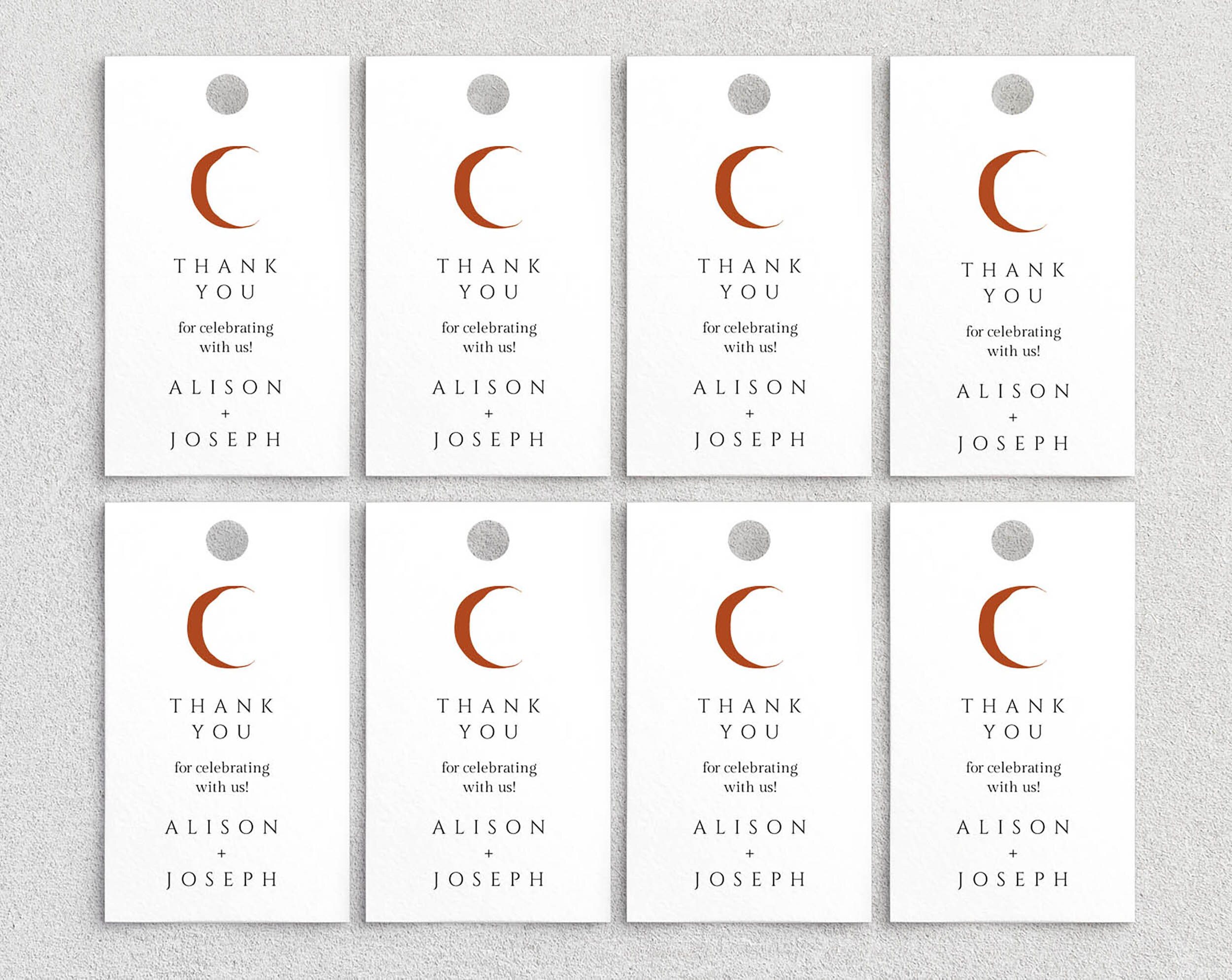 Wedding Favour Tag Template 2x3.5 Download Edit | Etsy