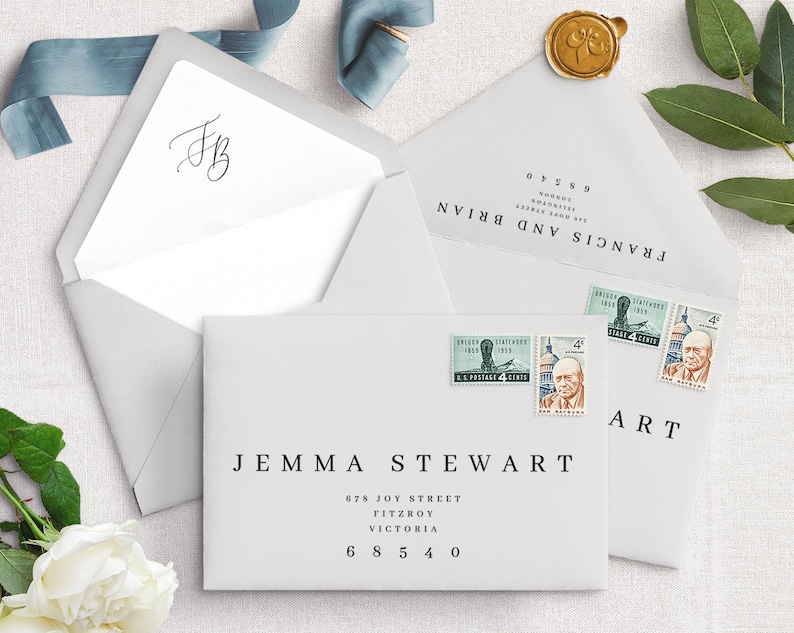 Envelope Address And Liner Templates A7 Euro Square Flap Etsy