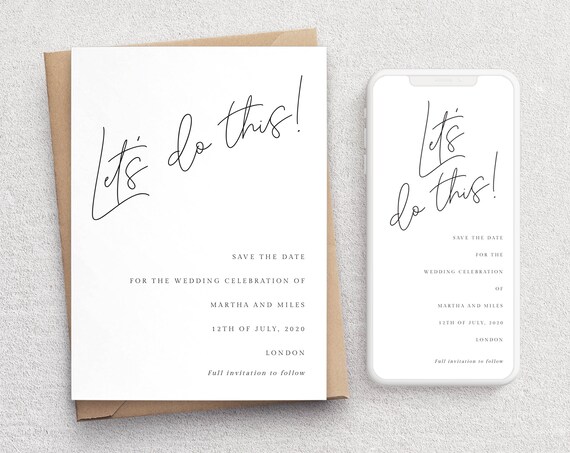 Save The Date Template 5x7 Edit Download And Print At Etsy