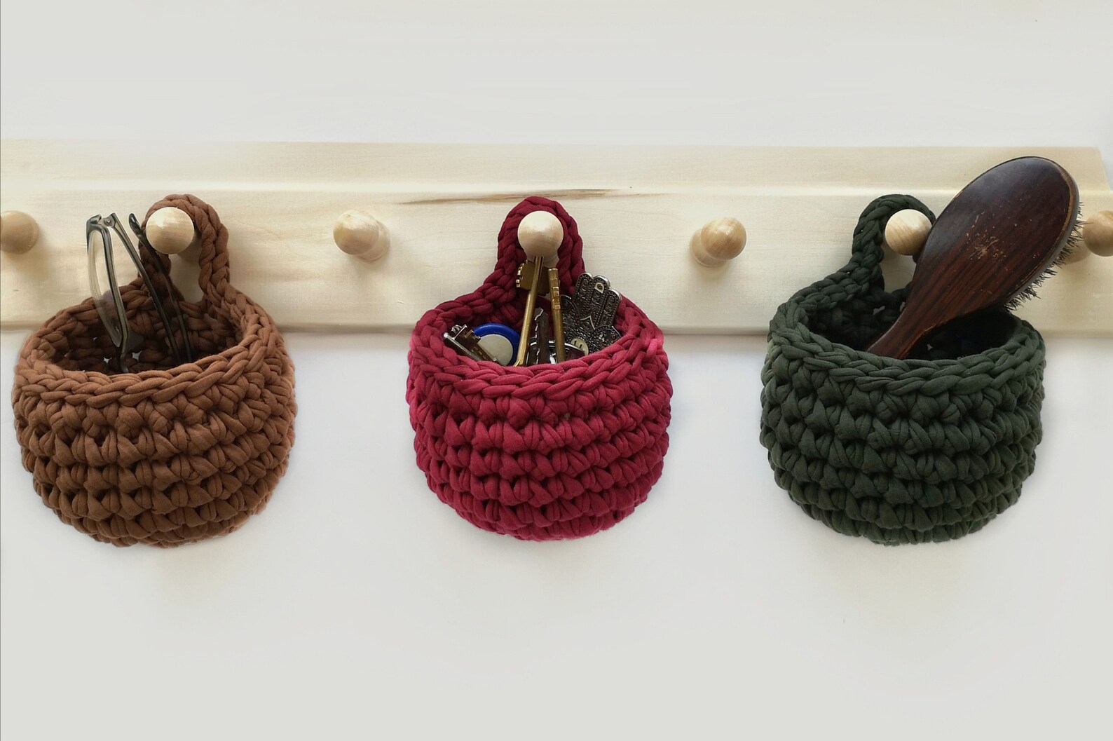 Small wall basket. Сrochet easy pattern PDF. Bathroom wall Etsy