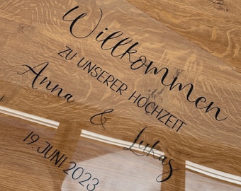 Aufkleber für Empfangstafel zur Hochzeit | Aufkleber Willkommensschild Hochzeit | Aufkleber Hochzeit Schild | Hochzeits Schilder