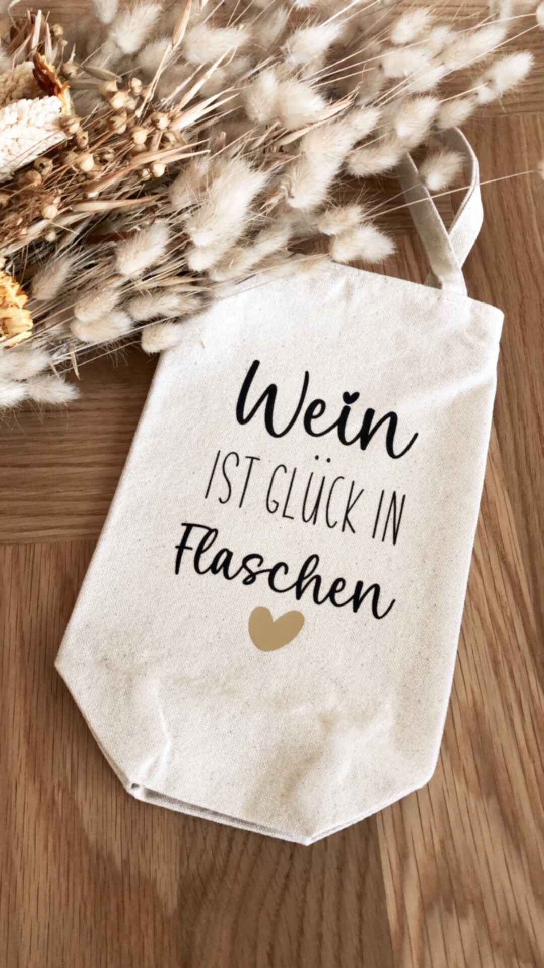 Flaschentasche Mit Spruch Geschenkverpackung Weinflasche Wein Ist Glück