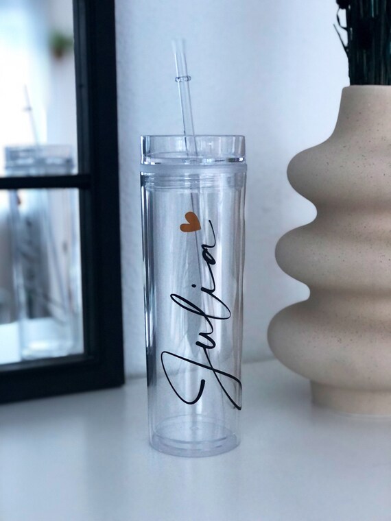 Buy Trinkbecher Personalisiert Mit Namen | Becher Mit Strohhalm | Trinkbecher Mit Strohhalm | Becher Personalisiert Online in India