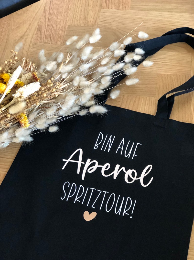 Baumwolltasche mit Spruch Tasche Bin auf Aperol Spritztour Etsy.de
