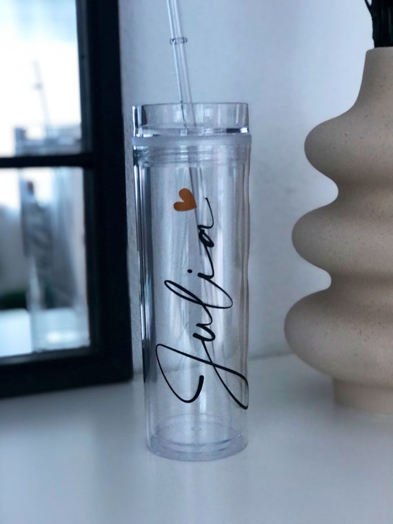 Buy Trinkbecher Personalisiert Mit Namen | Becher Mit Strohhalm | Trinkbecher Mit Strohhalm | Becher Personalisiert Online in India