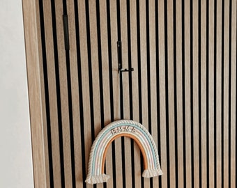 Türschild Regenbogen mit Namen | Wandbehang Regenbogen Kinderzimmer | Deko Babyzimmer Regenbogen mit Name