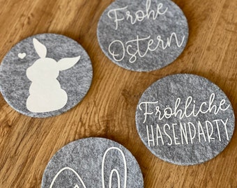 Untersetzer Ostern | Filzuntersetzer Ostern | Glasuntersetzer mit Spruch | Geschenk zu Ostern | Ostergeschenk