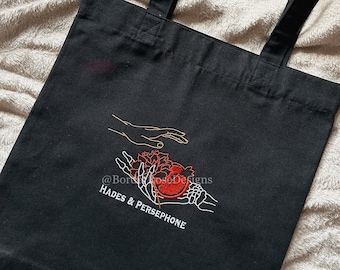 Hades & Persephone Hadestown Embroidered Tote Bag