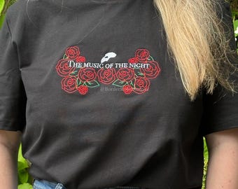 Phantom of the Opera Music of the Night Unisex Embroidered T Shirt