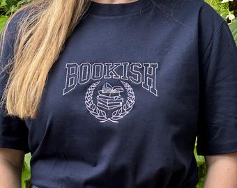 Bookish University College Inspired Unisex Embroidered T Shirt
