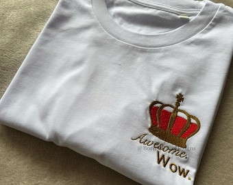 Awesome Wow King George Hamilton Unisex Embroidered T Shirt