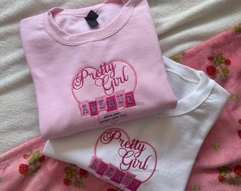 Pretty Girl Avenue House Tour Man's Best Friend Sabrina Carpenter Inspired Unisex Embroidered Sweatshirt