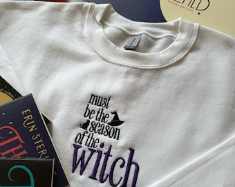 Season of the Witch Halloween Autumnal Fall Cosy Unisex Embroidered Sweatshirt Jumper