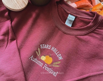Stars Hollow Festival Gilmore Girls Autumnal Fall Cosy Unisex Embroidered Sweatshirt Jumper