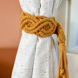 Macrame Curtain Tie Backs, Drapery Holdbacks, Farmhouse Boho Décor, Tassel Tiebacks, Eco Friendly Home Goods, Housewarming Gift, Room Decor