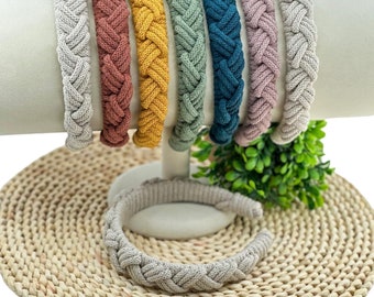 Macrame Headband Braided, Boho Hair Accessory, Hairbands for Women Knotted, Gifts for Her, Bohemian Style, Woven, Comfortable