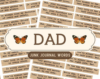 Dad Sentiments: Junk Journal Ephemera, Quotes (Digital Download)