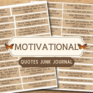 Printable Motivational Quotes for Junk Journal, Junk Journal Words, Digital Words, Ephemera, Words for Journaling, Words Scrapbooking