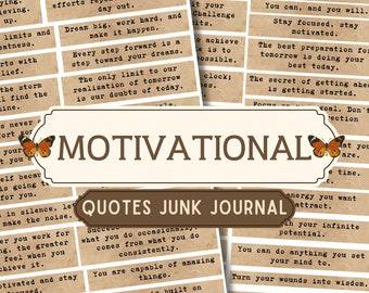 Printable Motivational Quotes: Junk Journal Ephemera (Digital Download)