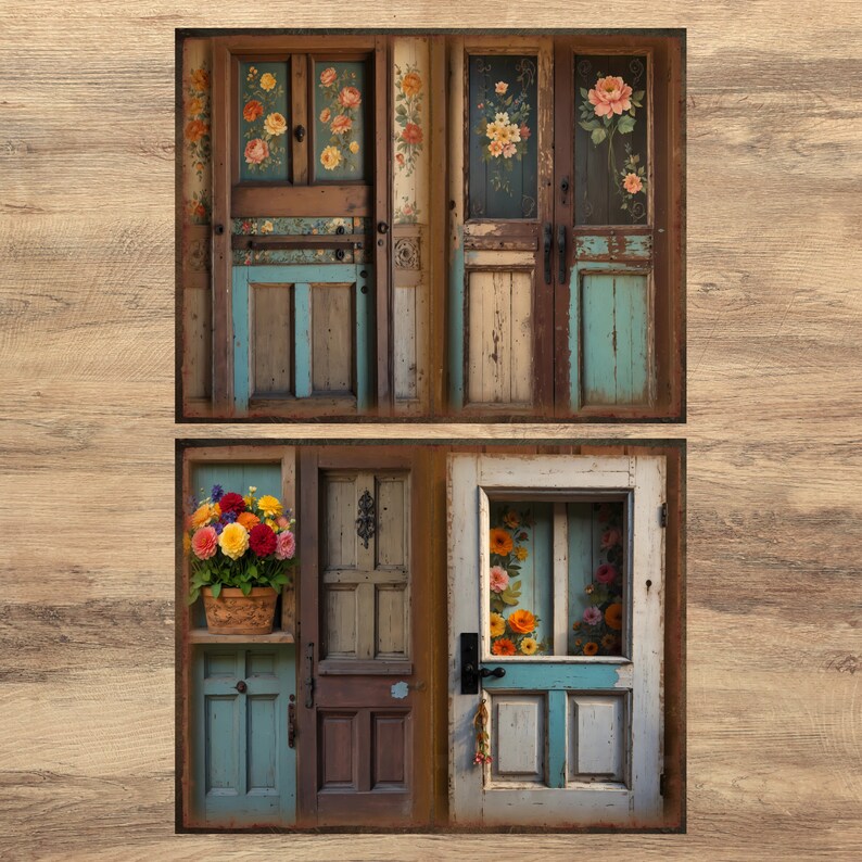 Vintage Wooden Doors Junk Journal Pages: Rustic Ephemera (digital ...