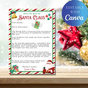 Lettres personnalisées du Père Noël du pôle Nord - Modèle Canva éditable - Modèle Canva éditable à télécharger