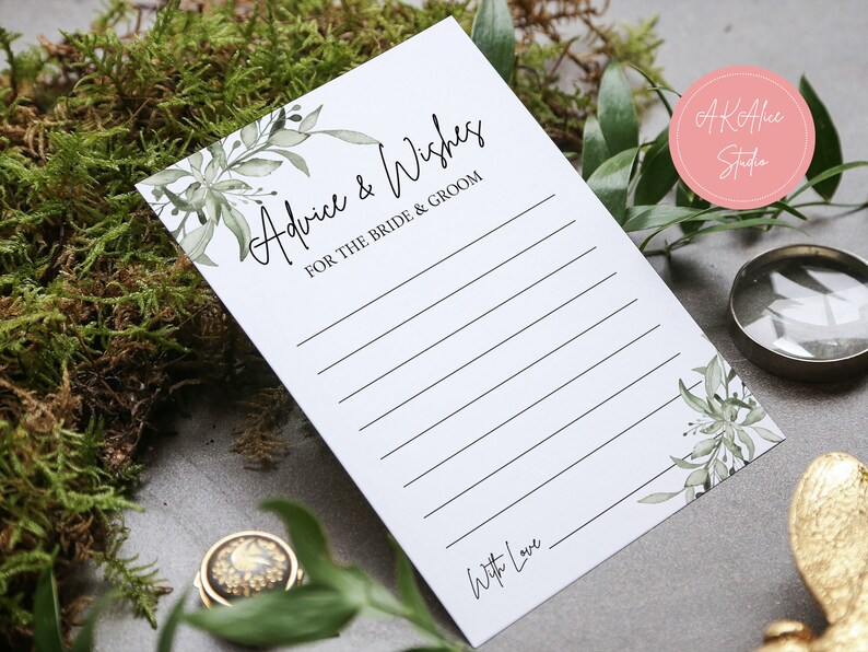 Printable Advice Cards for the Bride & Groom Wedding With Etsy