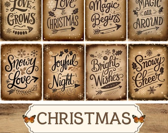 Printable Christmas Quotes: Vintage Junk Journal Ephemera (Digital Download)