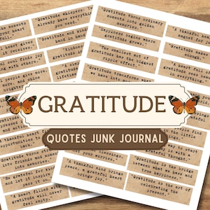 Citazioni di gratitudine stampabili, kit di diario di gratitudine, citazioni di gratitudine, effimeri di diario di gratitudine, kit digitali di gratitudine, affermazione