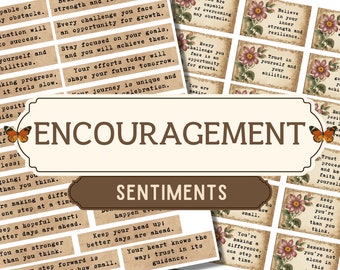 Printable Words of Encouragement Sentiments, Quote, Junk Journal Words, Digital Words, Ephemera, Words for Journaling, Words Scrapbooking