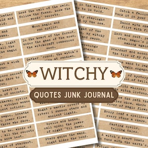 Printable Witchy Junk Journal Quotes,  Witchy Label Quotes, Label Junk Journal Ephemera, Quotes Scrapbooking, Witchy Journaling, Halloween