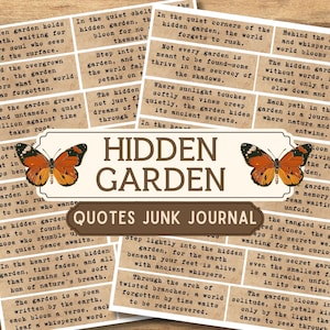 Citazioni stampabili di Hidden Garden, Giardino segreto, Diari spazzatura, Effimere, Abbellimenti, Etichetta da giardino, Vintage, Taglio fussy, Scrapbooking