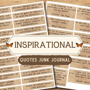 Printable Inspirational Quotes for Junk Journal, Junk Journal Words, Digital Words, Ephemera, Words for Journaling, Words Scrapbooking
