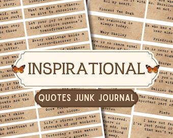 Printable Inspirational Quotes: Junk Journal Quotes Ephemera (Digital Download)